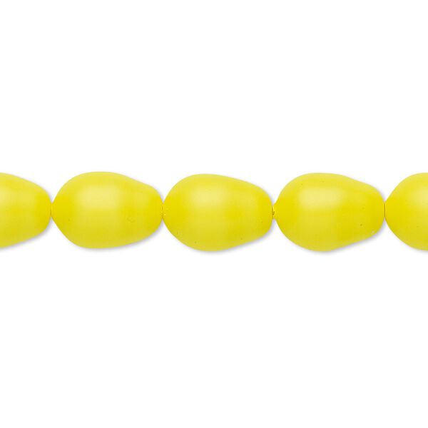 Pearl 10pk neon yellow, Crystal Passions® 11x8mm pear 5821 image number 0