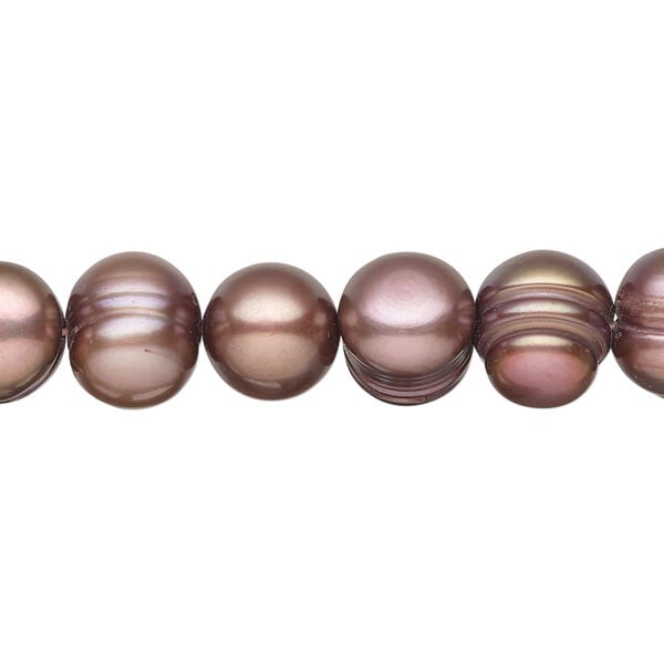Freshwater pearl 1pkg1, semi-round, 15 inch cerise 8-10mm cultured image number 0