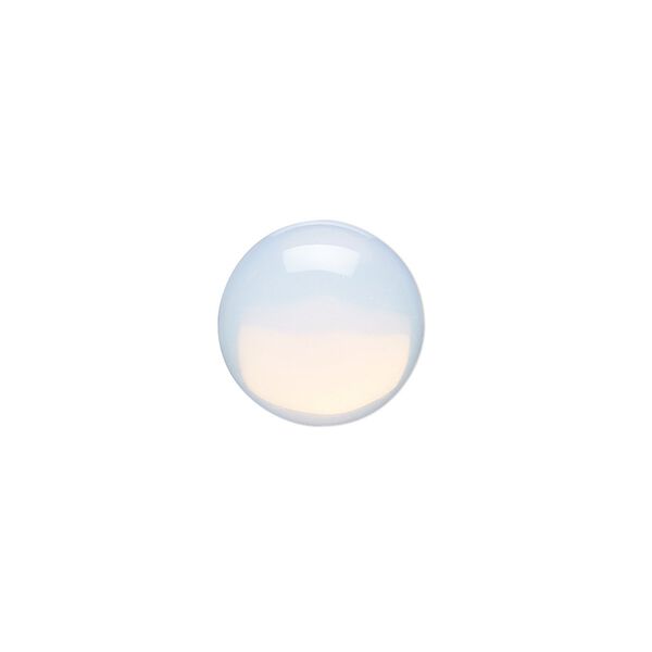 Cabochon, sea "opal" (glass), 14mm calibrated round. Sold per pkg of 10. image number 0