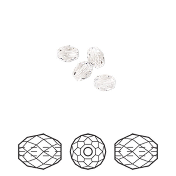 Bead 4pk crystal, Crystal Passions® 5x4mm olive briolette 5044 image number 0