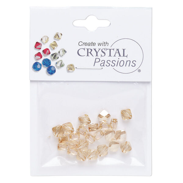 Bead 24pk crystal golden shadow, Crystal Passions® 6mm mini rhombus 5054 image number 0