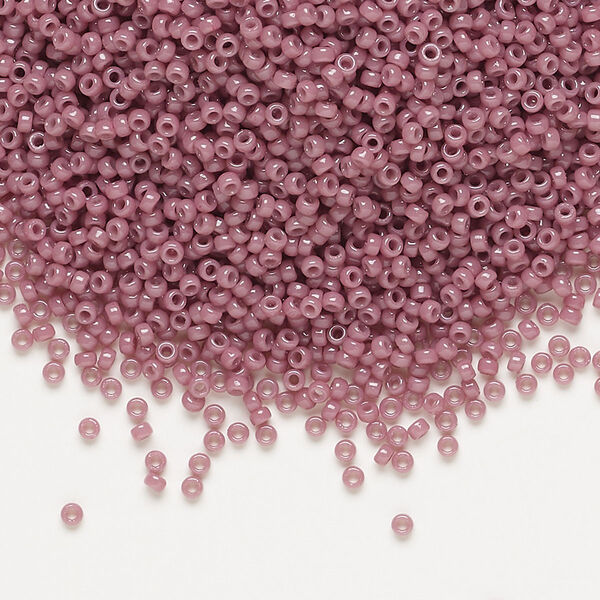 Seed bead, Miyuki, glass, pkg/250g, #15 rocaille, Duracoat® opaque outside dyed hydrangea, (RR-4487). image number 0