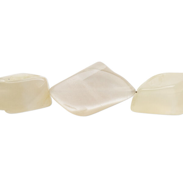 Bead, moonstone (natural), mini to large tumbled nugget, Mohs hardness 6 to 6-1/2. Sold per 7-inch strand. image number 0