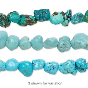 Turquoise / magnesite / resin 1pkg1, nugget bead 15 inch mini