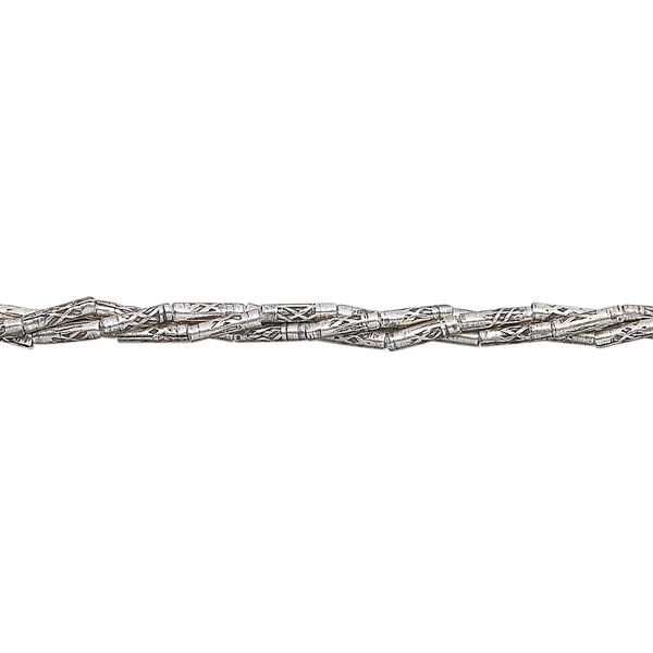 Bead, Hill Tribes, antiqued sterling silver, 5x1mm tube. Sold per 15-1/2 to 16-inch strand, approximately 80 beads. image number 0