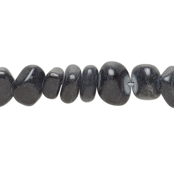 Bead, blackstone (dyed), medium chip and small to large pebble, Mohs hardness 6-1/2 to 7. Sold per 15-inch strand. image number 0