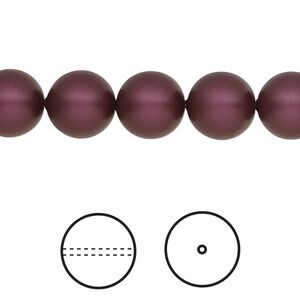 Pearl 100pk elderberry, Swarovski® 10mm round 5810
