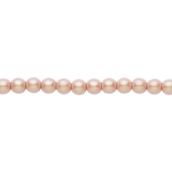 Bead, Czech pearl-coated glass druk, opaque iridescent pink, 4mm round. Sold per 15-1/2" to 16" strand. image number 0
