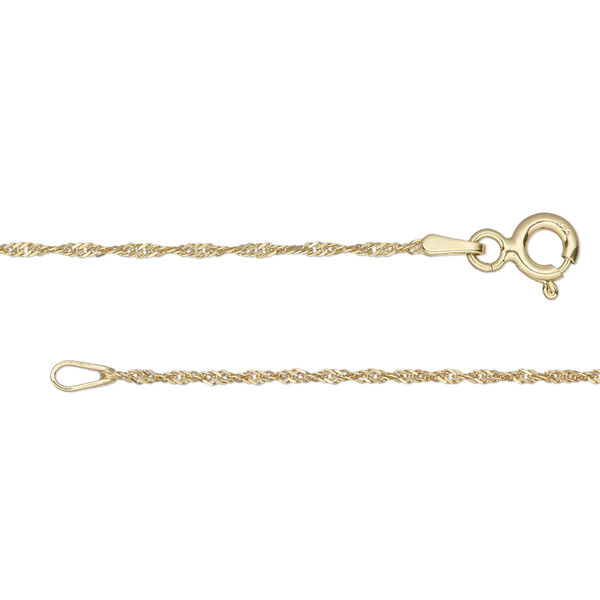 Chain, Gossamer™, "vermeil", 1mm Singapore, 24 inches with springring clasp. Sold individually. image number 0