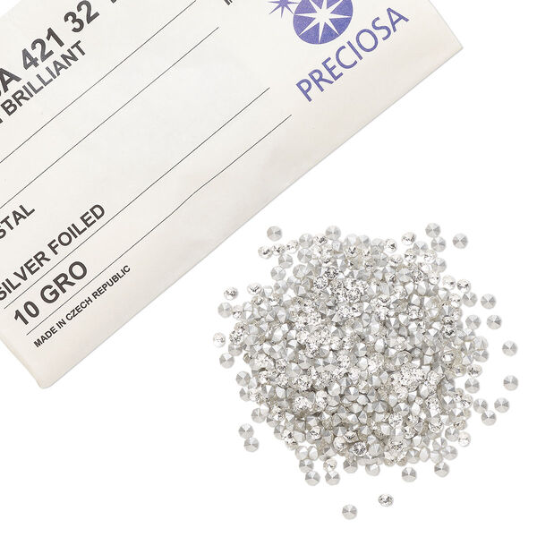 Chaton 1440pk crystal foil back, vintage Preciosa Czech crystal rhinestone 3-3.2mm round SS12 image number 0