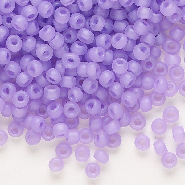 Seed bead, Dyna-Mites™, glass, translucent matte inside color lilac, #6 round. Sold per 1/2 kilogram pkg. image number 0
