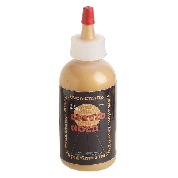 Liquid polymer clay, Kato Polyclay™ Liquid Gold, gold. Sold per 2 fluid ounce bottle. image number 0