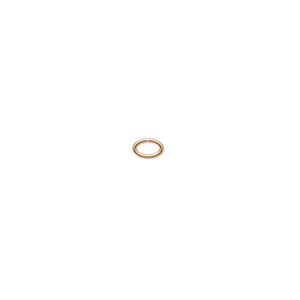 Jump ring, gold-plated brass, 4.5x3mm oval, 3.2x2mm inside diameter, 22 gauge. Sold per pkg of 100.