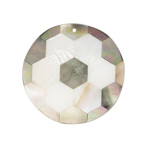 Focal, black lip shell / gold lip shell / mother-of-pearl shell (assembled), 30mm single-sided round, Mohs hardness 3-1/2. Sold individually.