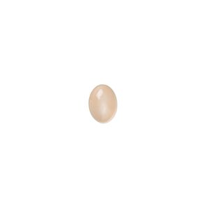 Peach moonstone 1pkg10, hand-cut calibrated oval cab natural 7x5mm