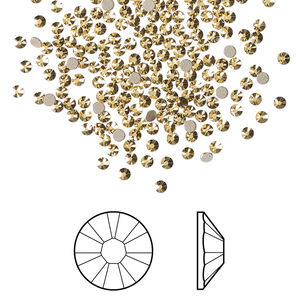 Flat back 1pkg144 crystal aurum foil back, Crystal Passions® 1.7-1.9mm rose round SS5 2058