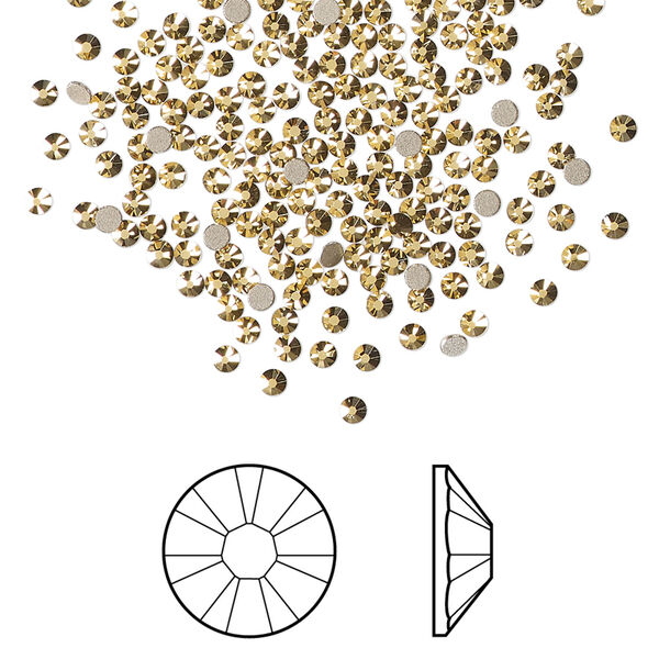 Flat back 1pkg144 crystal aurum foil back, Crystal Passions® 1.7-1.9mm rose round SS5 2058 image number 0