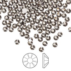 Flat back 144pk black diamond foil back, Preciosa MAXIMA Czech crystal hotfix rhinestone 3-3.2mm chaton rose round SS12