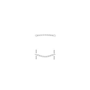 Link, silver-plated brass, 20x3mm twisted curved bar. Sold per pkg of 50.