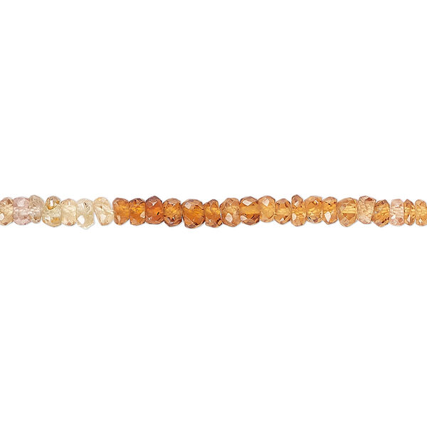 Bead, multi-sapphire (heated), 3x1mm-4x3mm hand-cut faceted rondelle with 0.4-0.6mm hole, B grade, Mohs hardness 9. Sold per 13-inch strand. image number 0