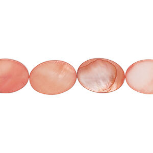 Mother-of-pearl shell 1pkg1, flat oval bead 15 inch tulip 14x10mm-15x11mm