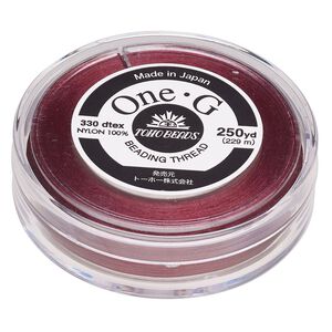 Thread, One-G™, nylon, pkg/250 yards, burgundy, size 0.