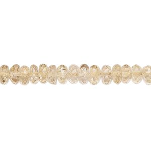 Champagne quartz 1pkg1, hand-cut faceted rondelle bead 8 inch 5x2mm-6x3mm