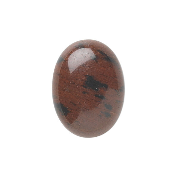 Cabochon, mahogany obsidian (natural), 8x6mm calibrated oval, B grade, Mohs hardness 5 to 5-1/2. Sold per pkg of 10. image number 0