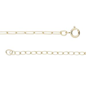 Chain 1pkg1 14Kt gold-filled cable, 1.8mm long / springring clasp, 16 inch