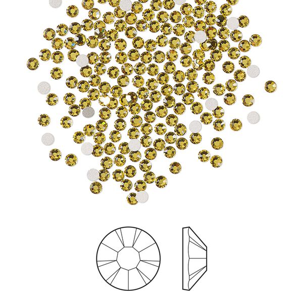 Flat back 144pk acid yellow foil back, Preciosa MAXIMA Czech crystal rhinestone 1.7-1.9mm chaton rose round SS5 image number 0