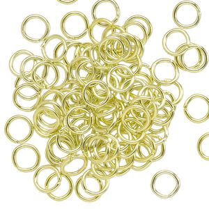 Jump ring, anodized aluminum, light green, 6mm round, 4.2mm inside diameter, 18 gauge. Sold per pkg of 100.