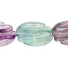 Rainbow fluorite 1pkg1, hand-cut carved oval bead natural 15.5-16 inch 24x16mm image number 0
