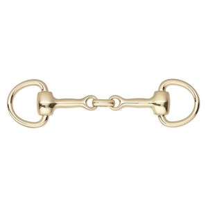Focal, gold-finished "pewter" (zinc-based alloy), 3-1/2 x 7/8-inch snaffle bit. Sold individually.