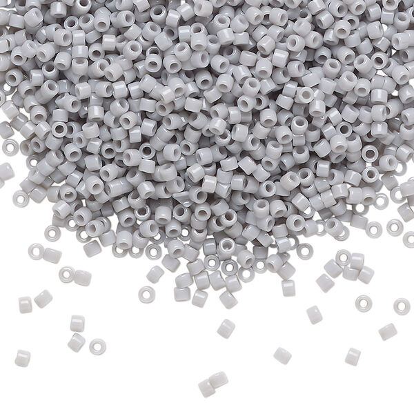 Seed bead, Delica®, glass, pkg/7.5g, #11 round, opaque ghost grey (DB-1139). image number 0