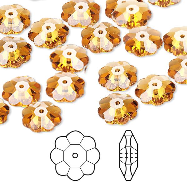 Margarita flower 12pk topaz, Crystal Passions® 10x3.5mm 3700 image number 0