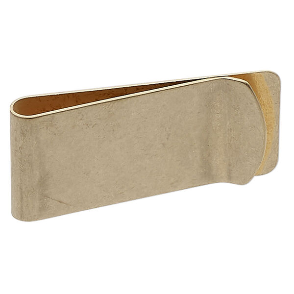 Money clip, matte raw brass, 2x1-inch rectangle. Sold individually. image number 0