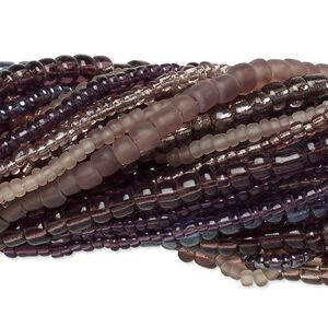 Seed bead mix, glass, pkg/(20)14inch, #6 round, mixed mixed colors.