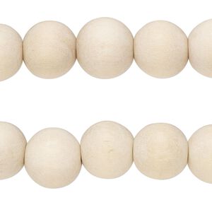 Bead, Taiwanese cheesewood (natural), pkg/(2) 16 inches, 12mm center-drilled round.
