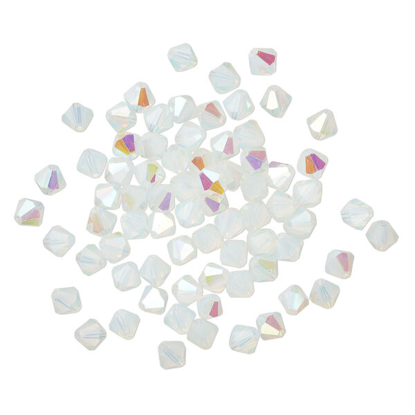 Bead 1pkg72 clear AB frosted translucent, Celestial Crystal&reg;, 8mm bicone image number 1