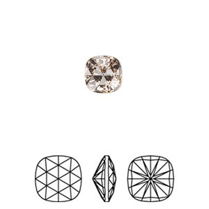 Fancy stone 144pk vintage rose foil back, Swarovski® 8mm rose cut cushion 4471
