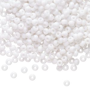 Seed bead, Preciosa Ornela Czech glass, pkg/50g, #8 rocaille, opaque white, (03050).