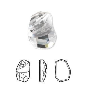 Fancy stone 1pk crystal foil back, Crystal Passions® 19x13mm flat divine rock 4787