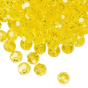 Bead 144pk citrine, Preciosa Czech crystal 6mm round