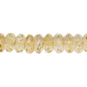 Citrine 1pkg1, hand-cut micro-faceted rondelle bead 14 inch 10x3mm-11x7mm