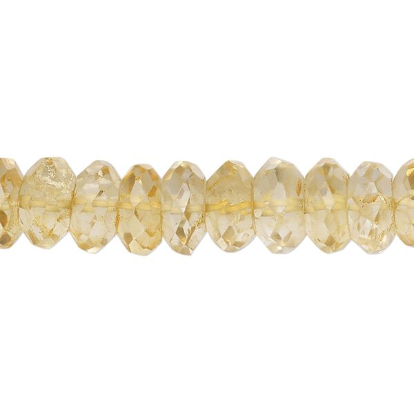 Citrine 1pkg1, hand-cut micro-faceted rondelle bead 14 inch 10x3mm-11x7mm image number 0