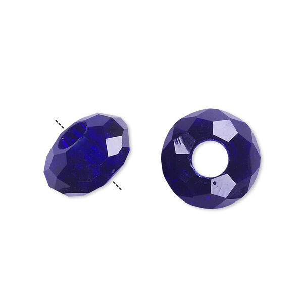 Bead 12pk 32 facets cobalt blue, Celestial Crystal® Dione® 14x8mm rondelle image number 0