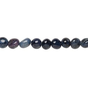 Dumortierite 1pkg1, pebble bead natural 8 inch small