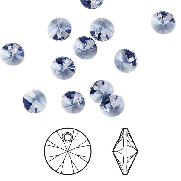 Drop 12pk denim blue, Crystal Passions® 6mm pendant mini disk 6428 image number 0