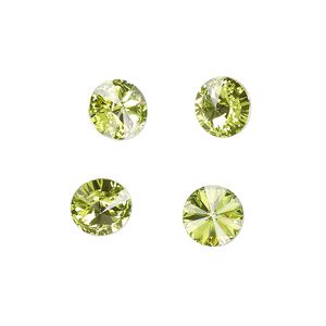 Chaton 8pk citrus green foil back, Crystal Passions® 8.16-8.41mm rivoli SS39 1122