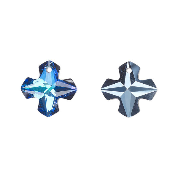 Drop 2pk tropical blue, Celestial Crystal® 14mm Greek cross image number 0